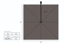 Platinum Challenger T2 zweefparasol premium - 3x3 m. - Champagne