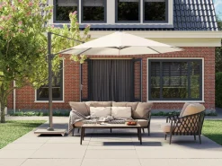 Platinum Challenger vierkante Zweefparasol T1 Premium 3,5x3,5 m. - Havanna