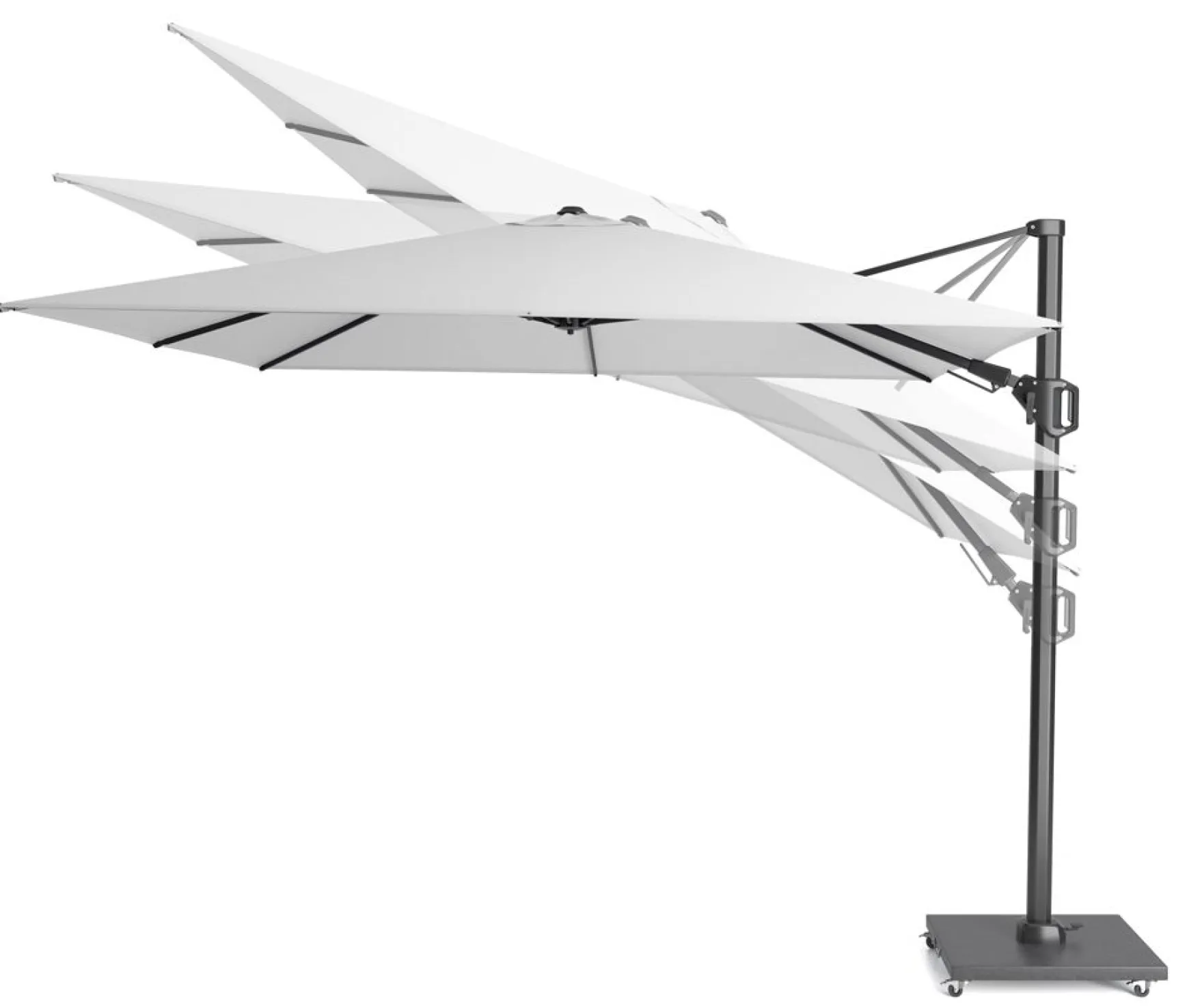 Platinum Challenger Zweefparasol T2 premium - 3x3 m. Champagne - Sandstone