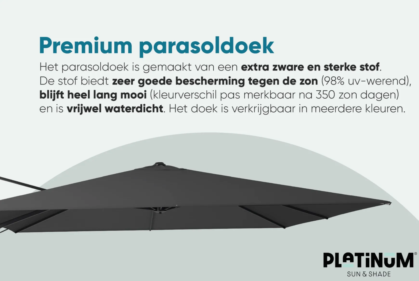 Platinum Challenger Zweefparasol T2 premium - 3x3 m. Manhattan Grey