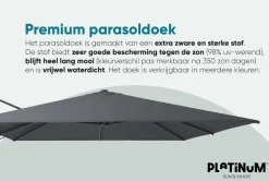 Platinum Challenger zweefparasol T2 Premium - 3,5x2,6 m. - Manhattan met ingraafvoet en hoes