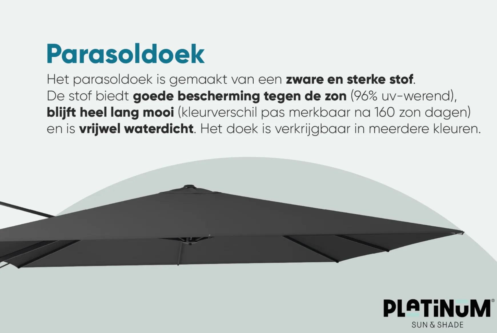 Platinum Challenger zweefparasol T2 - 3x3 m. - Antraciet - met ingraafvoet en hoes