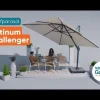 Platinum Challenger zweefparasol T2 - 3x3 m. - Taupe - met ingraafvoet en hoes