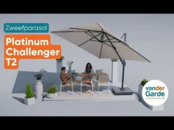 Platinum Challenger zweefparasol T2 - 3x3 m. - Taupe - met ingraafvoet en hoes