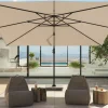 Platinum Challenger zweefparasol T1 Premium 4x3 m. - Champagne Sandstone - met ingraafvoet en hoes