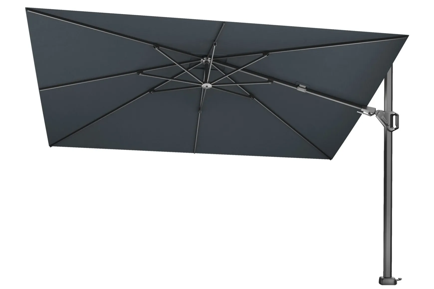Platinum Challenger zweefparasol Premium T2 2,6x3,5 m - Faded Black met ingraafvoet en hoes