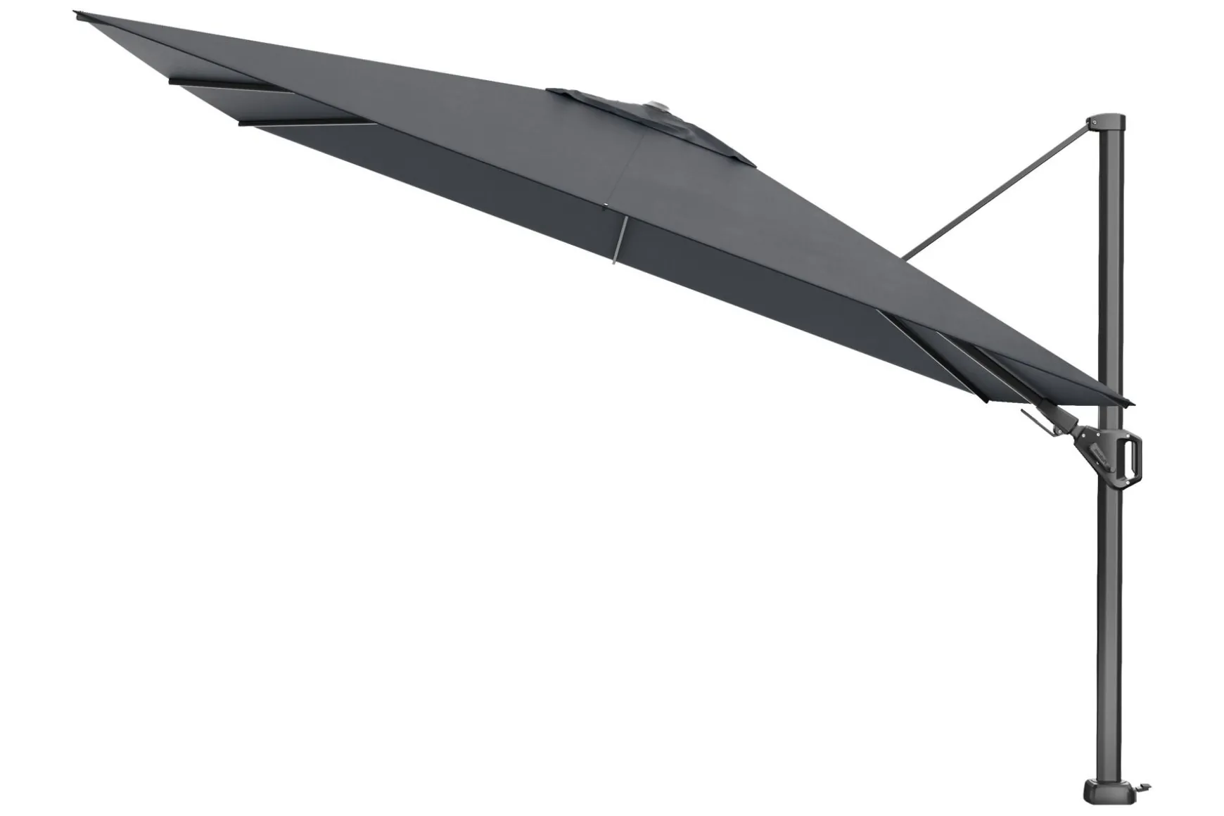 Platinum Challenger zweefparasol Premium T2 2,6x3,5 m - Faded Black met ingraafvoet en hoes
