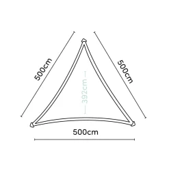 Platinum Coolfit schaduwdoek driehoek 5x5x5 m - sand