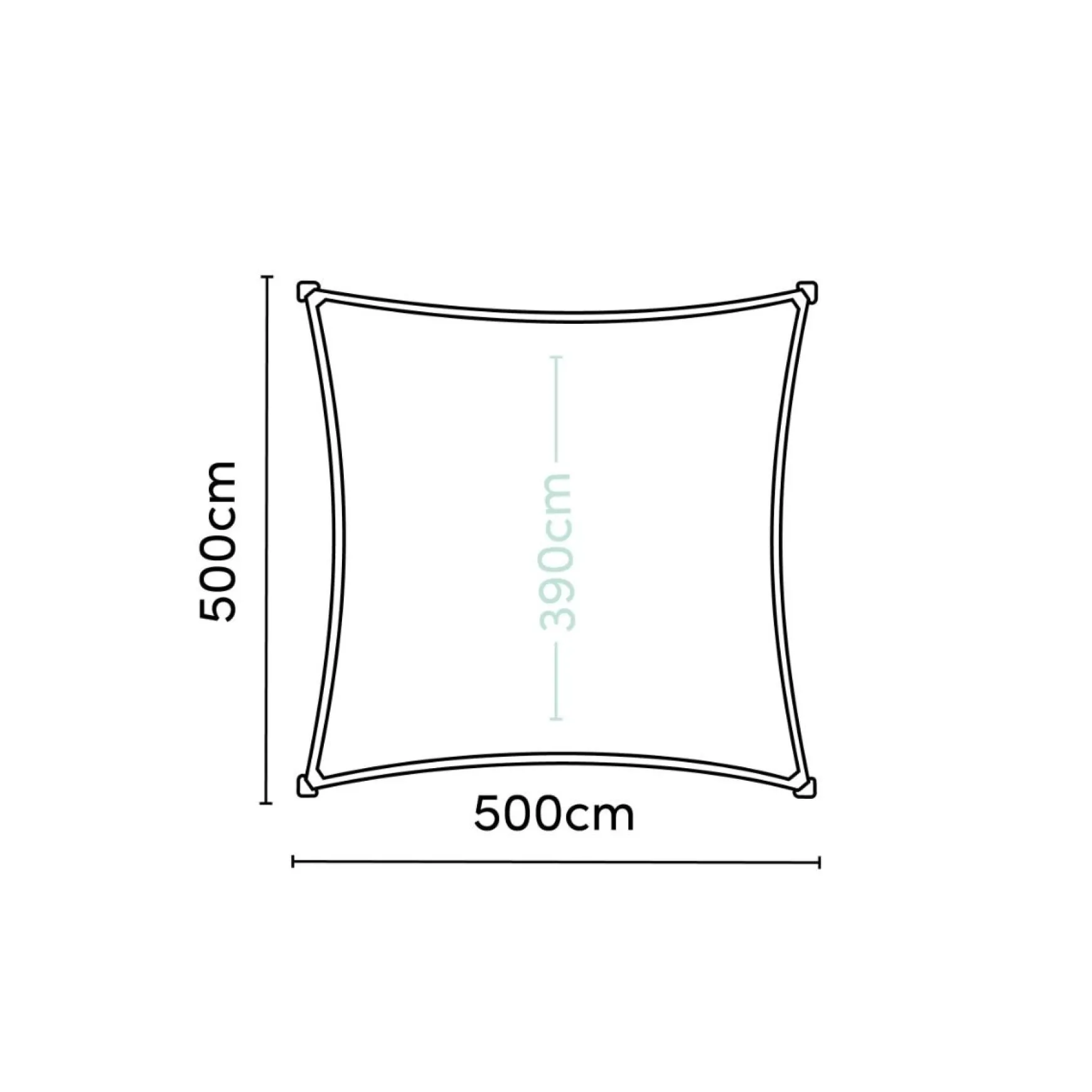 Platinum Coolfit schaduwdoek vierkant gebroken wit 5x5 m