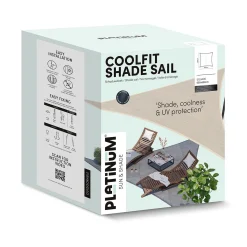Platinum Coolfit schaduwdoek vierkant gebroken wit 5x5 m