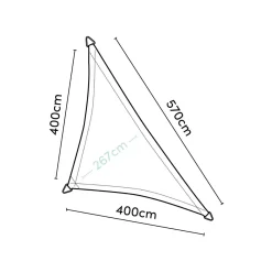 Platinum Coolfit schaduwdoek driehoek 4x4x5,7m. Antraciet
