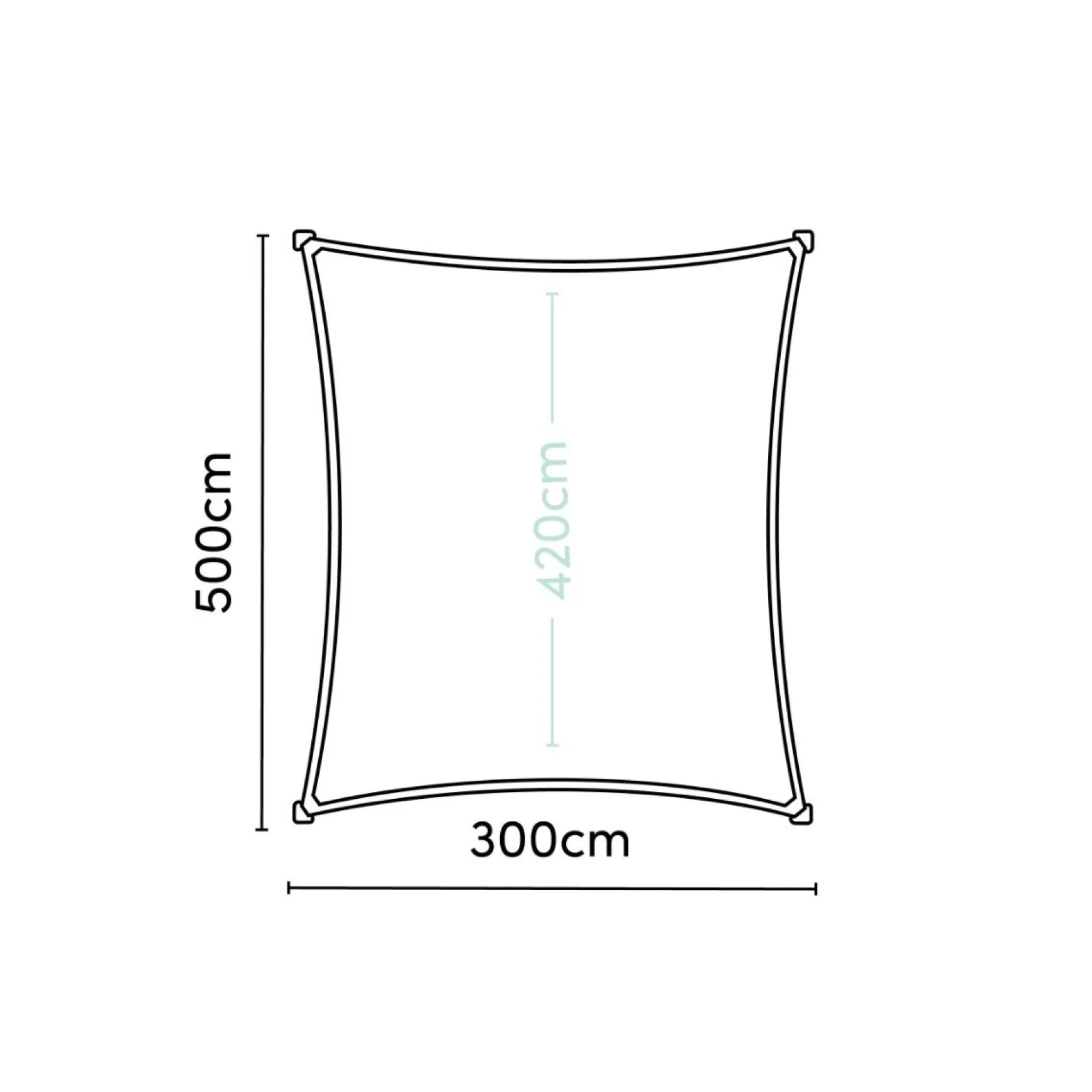 Platinum Coolfit schaduwdoek rechthoek 3x5 m. - Sand