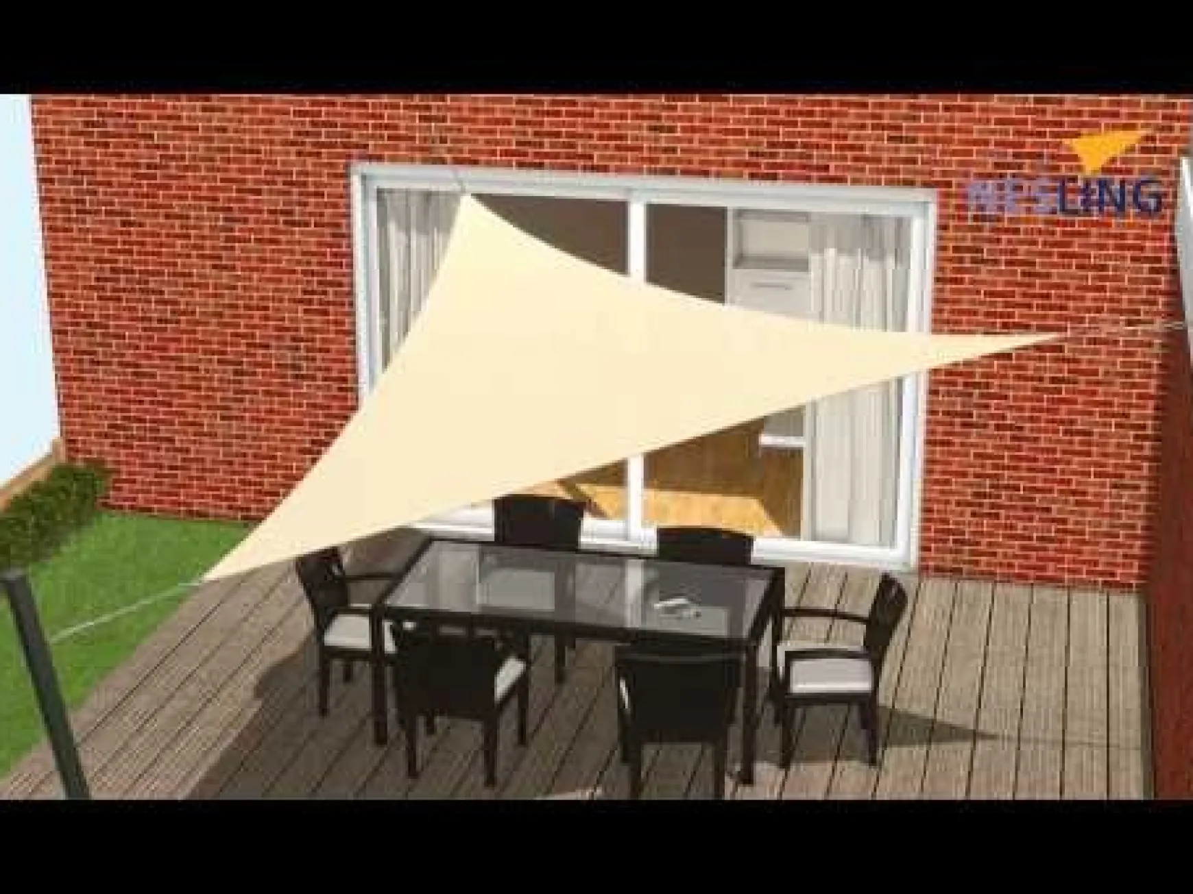 Platinum Coolfit schaduwdoek rechthoek 3x5 m - Off white