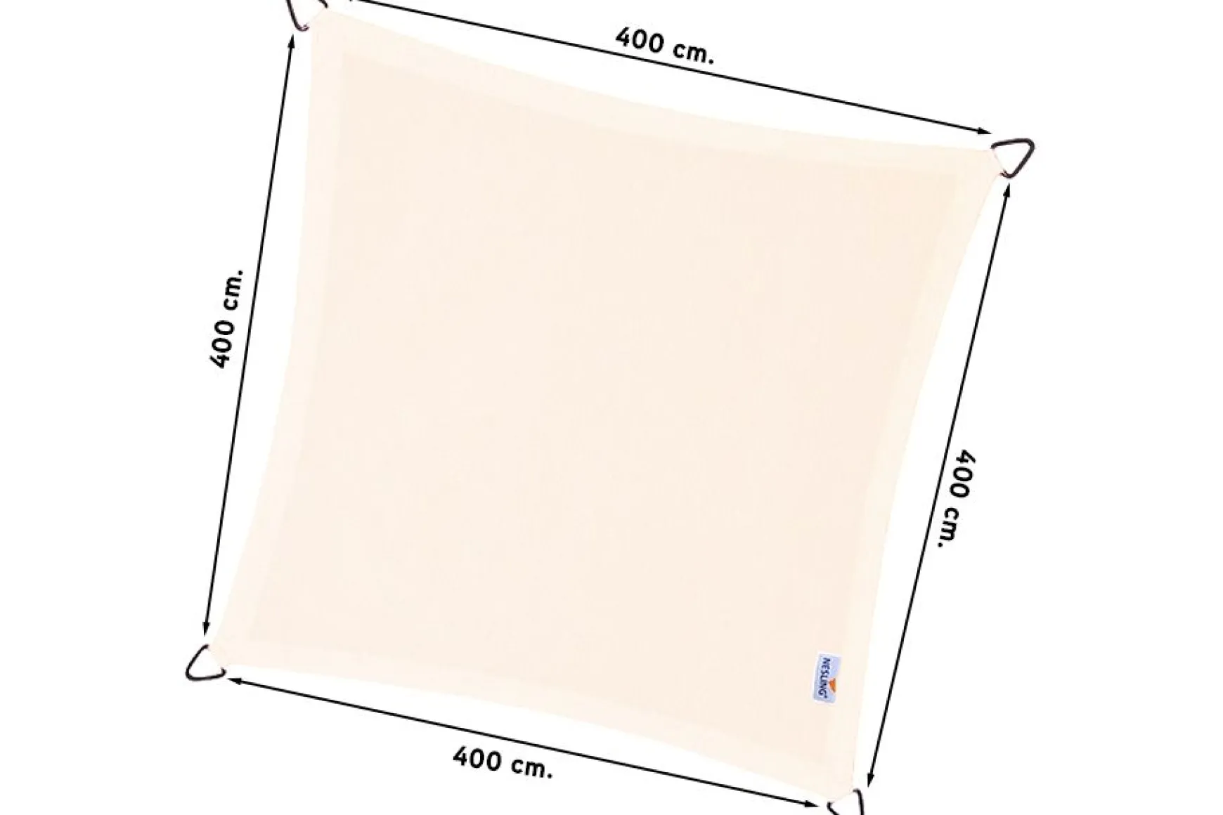 Platinum Dreamsail schaduwdoek vierkant ecru 4x4 m