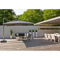Platinum Icon T1 Zweefparasol - 4x3m. - Manhattan Grey