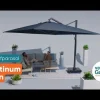 Platinum Icon T1 Zweefparasol - 4x3m. - Manhattan Grey met verzwaarde voet en hoes