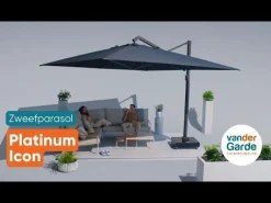 Platinum Icon T1 Zweefparasol - 4x3m. - Havanna taupe met verzwaarde voet en hoes
