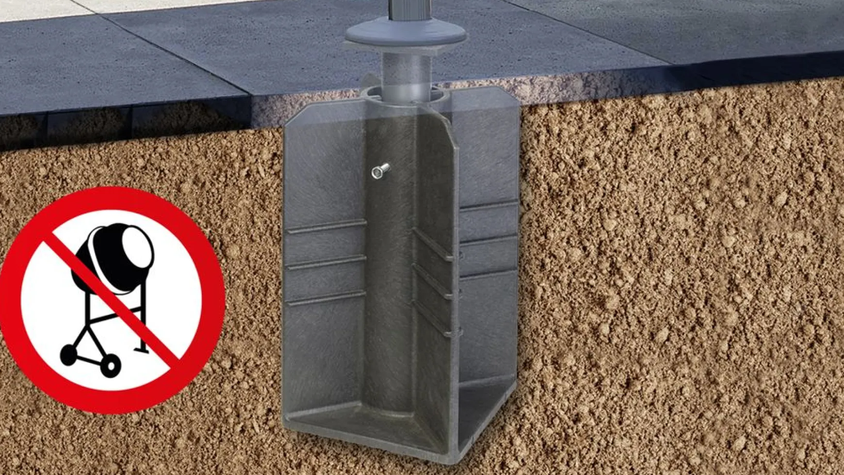 Platinum ingraafparasolvoet XL