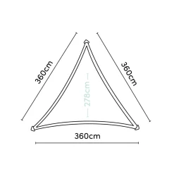Platinum Nesling Coolfit schaduwdoek driehoek 3,6x3,6x3,6 m. - antraciet