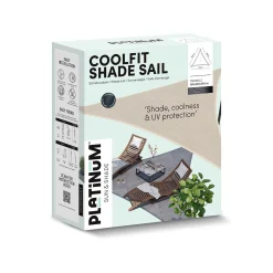 Platinum Nesling Coolfit schaduwdoek driehoek 3,6x3,6x3,6 m. - gebroken wit