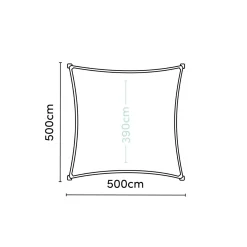 Platinum Nesling Coolfit schaduwdoek vierkant zand 5x5 m