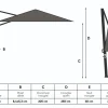Platinum Nexus T2 zweefparasol Premium 3x3 – Havana Taupe