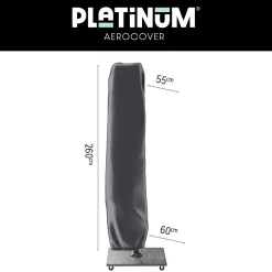 Platinum Nexus T2 zweefparasol 3x3 m. - Faded black - met Marbella voet en hoes
