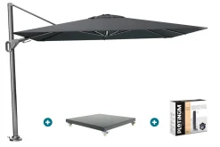 Platinum Nexus T2 zweefparasol 3x3 m. - Faded black - met Marbella voet en hoes