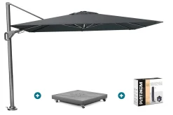 Platinum Nexus T2 zweefparasol 3x3 m. - Faded black - met vulbare voet en hoes