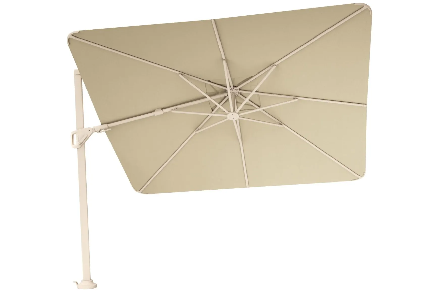 Platinum Nexus T2 zweefparasol 3x3 m. - Champagne sandstone - met vulbare voet en hoes
