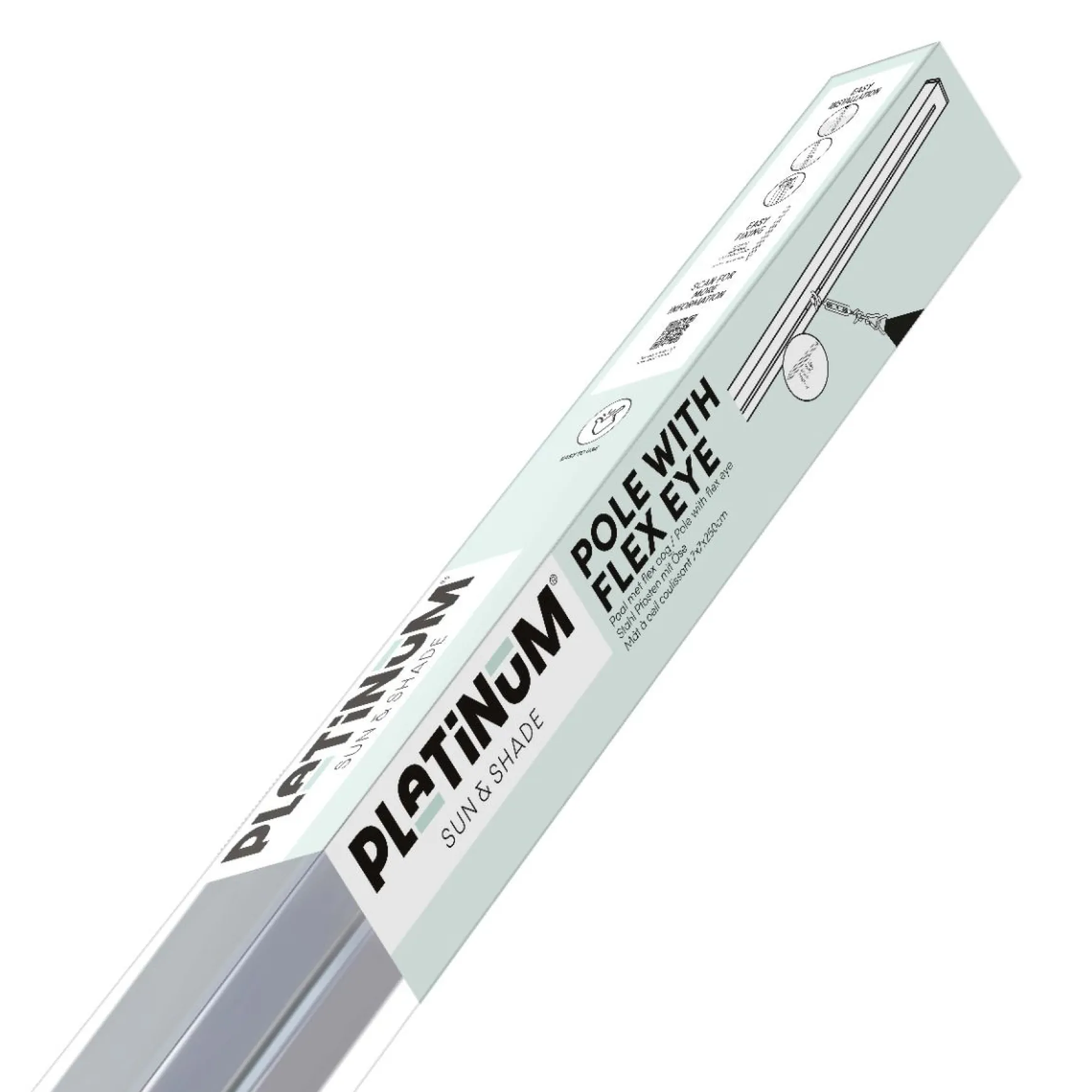Platinum paal met flexoog 240 cm. - antraciet