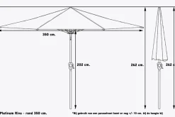 Platinum Riva stokparasol 3,5 m. rond - Antraciet