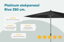Platinum Riva stokparasol 3,5 m. rond - Antraciet