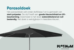 Platinum Riva stokparasol 3,5 m. rond - Light grey