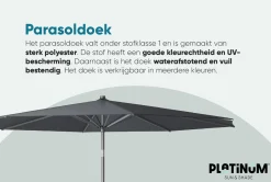 Platinum Riva stokparasol 3 m. rond - Wit