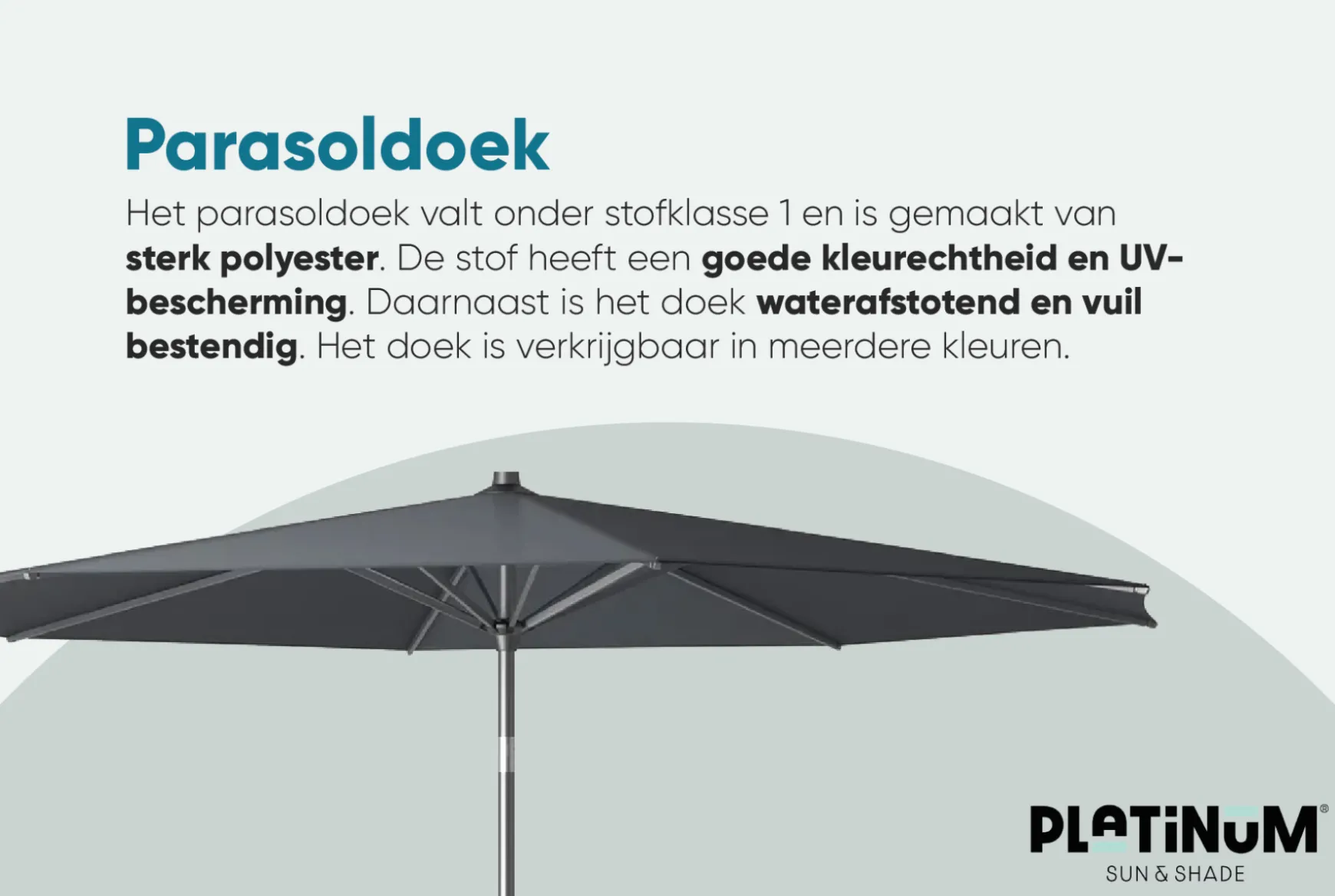 Platinum Riva stokparasol 3 m. rond - Wit