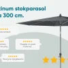 Platinum Riva stokparasol 3 m. rond - Antraciet