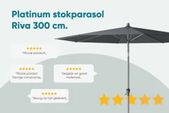 Platinum Riva stokparasol 3 m. rond - Antraciet