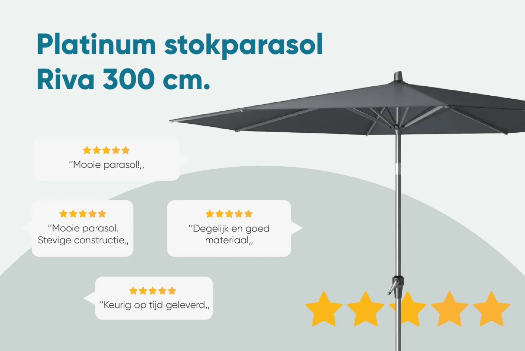 Platinum Riva stokparasol 3 m. rond - Taupe