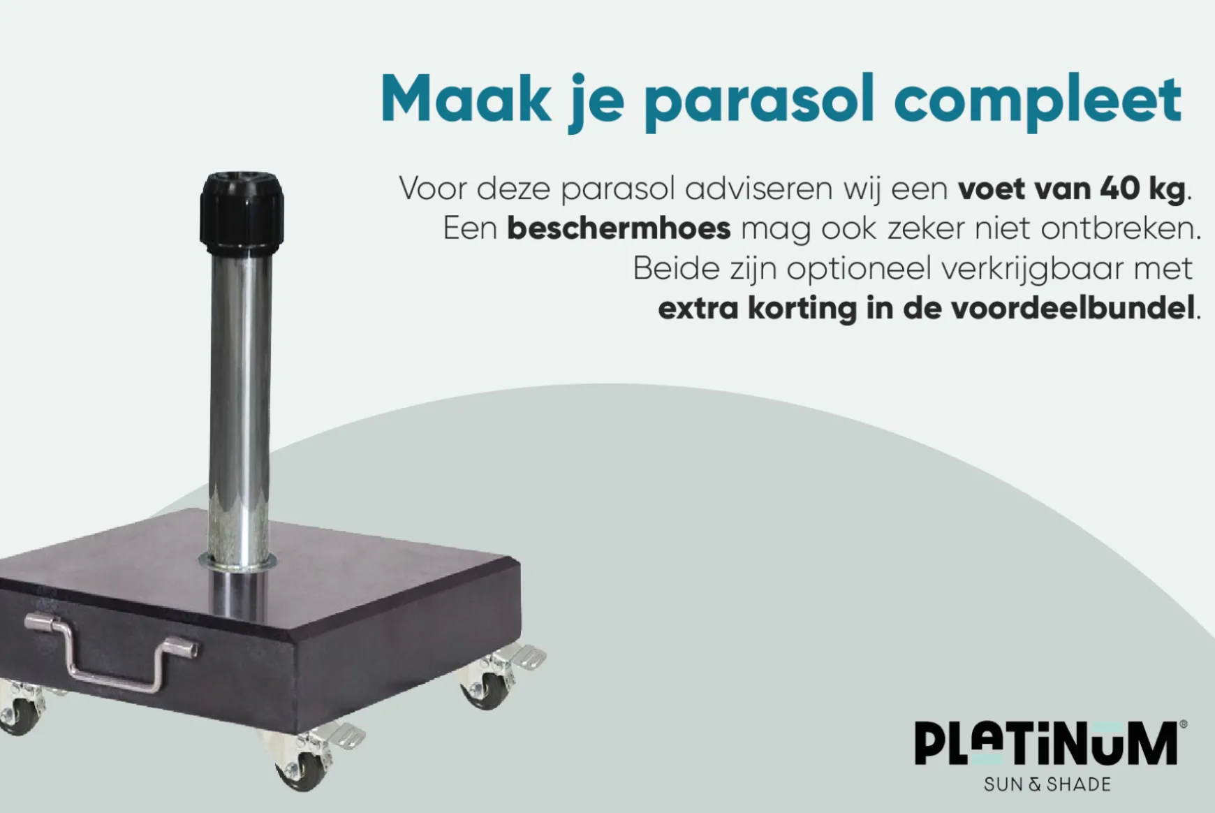 Platinum Riva stokparasol 3 m. rond - Taupe