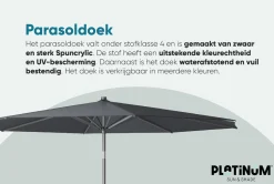 Platinum Riva stokparasol 3 m. rond - Premium - Manhattan Grey
