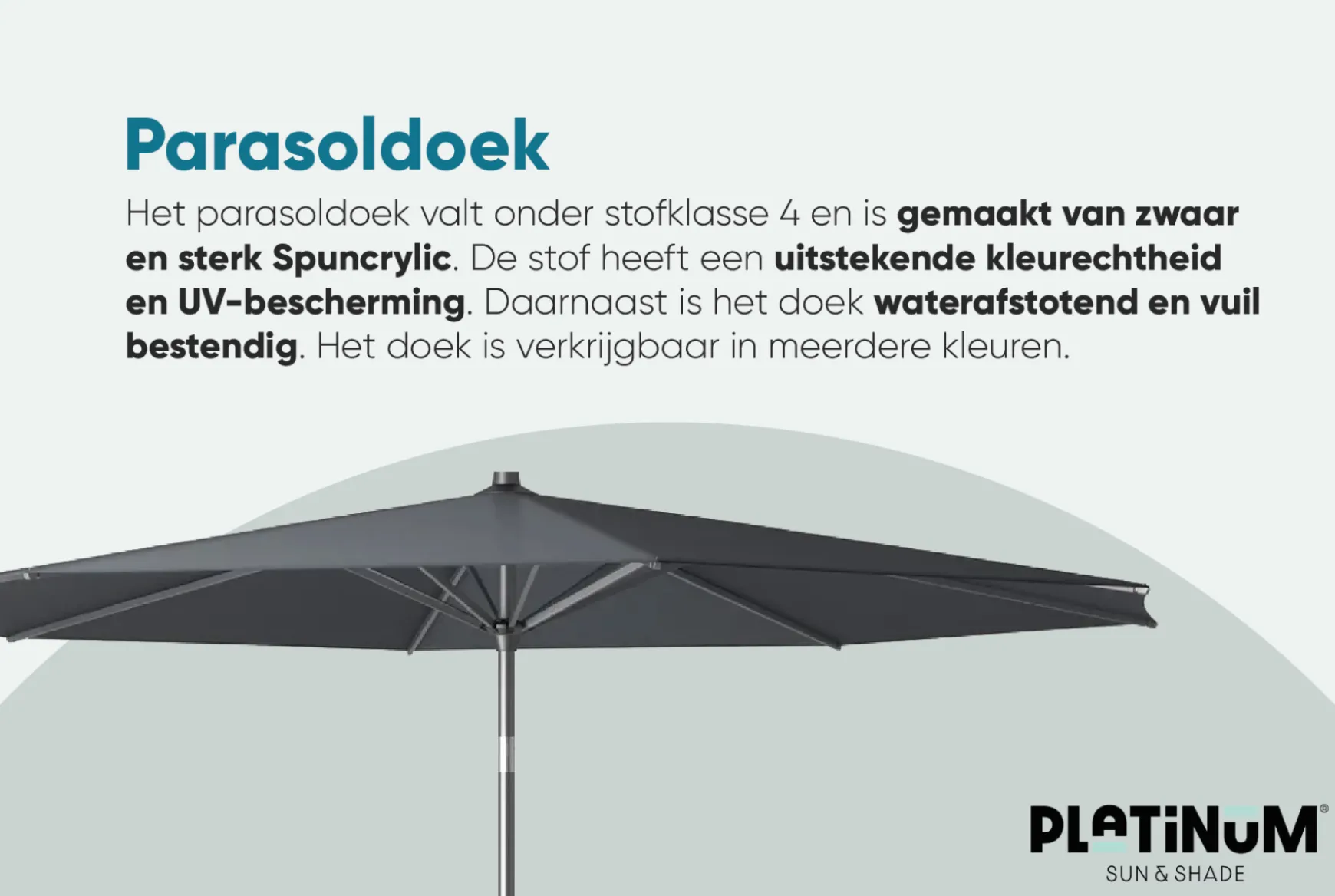 Platinum Riva stokparasol 3 m. rond - Premium - Manhattan Grey