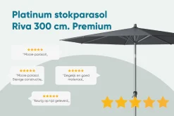 Platinum Riva stokparasol 3 m. rond - Premium - Faded black