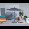 Platinum Riva stokparasol 2,5 m. rond - Antraciet