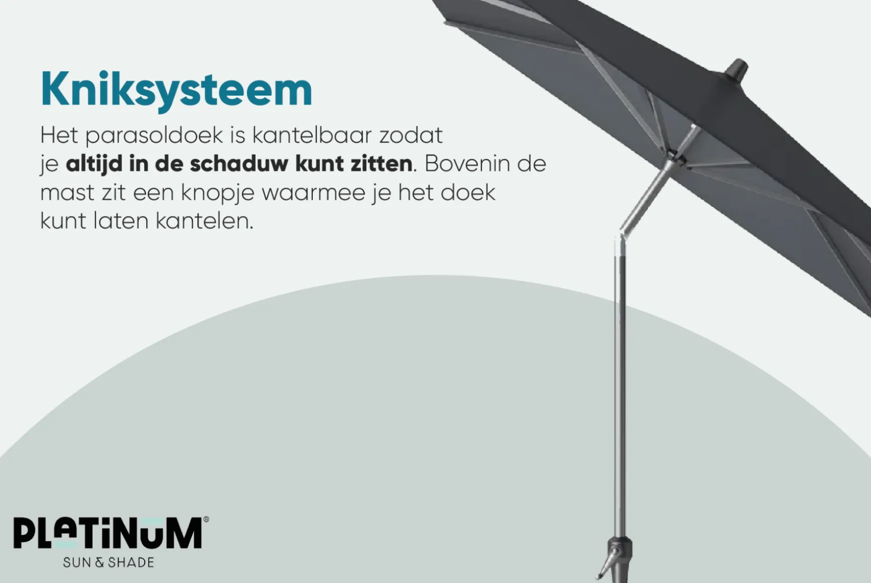 Platinum Riva stokparasol 3 m. rond - Ecru
