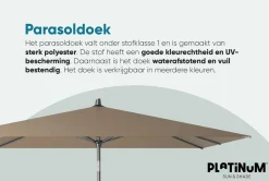 Platinum Riva stokparasol 2,5x2,5 m. - Wit