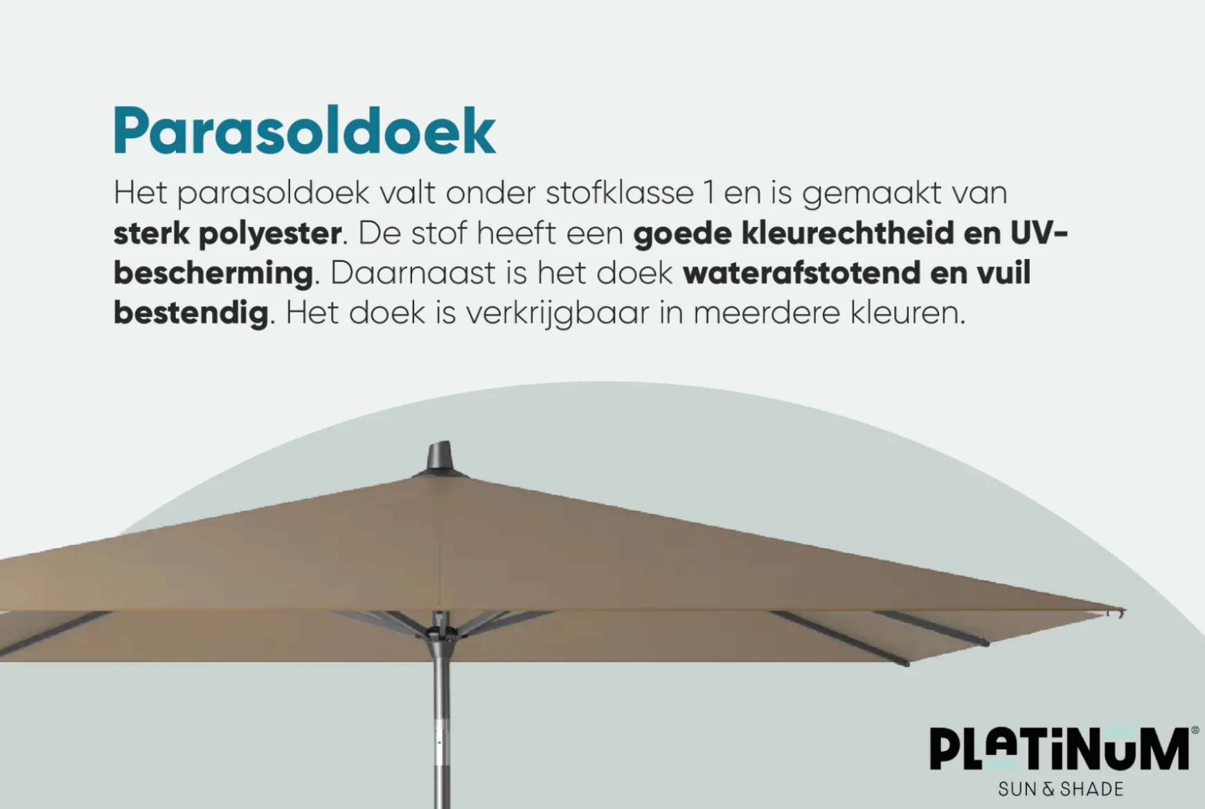 Platinum Riva stokparasol 2,5x2,5 m. - Wit