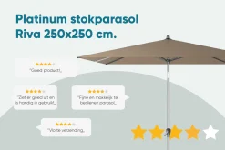 Platinum Riva stokparasol 2,5x2,5 m. - Wit