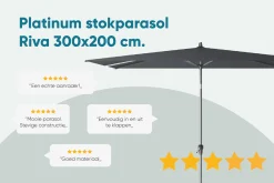 Platinum Riva stokparasol 3x2 m. - Taupe
