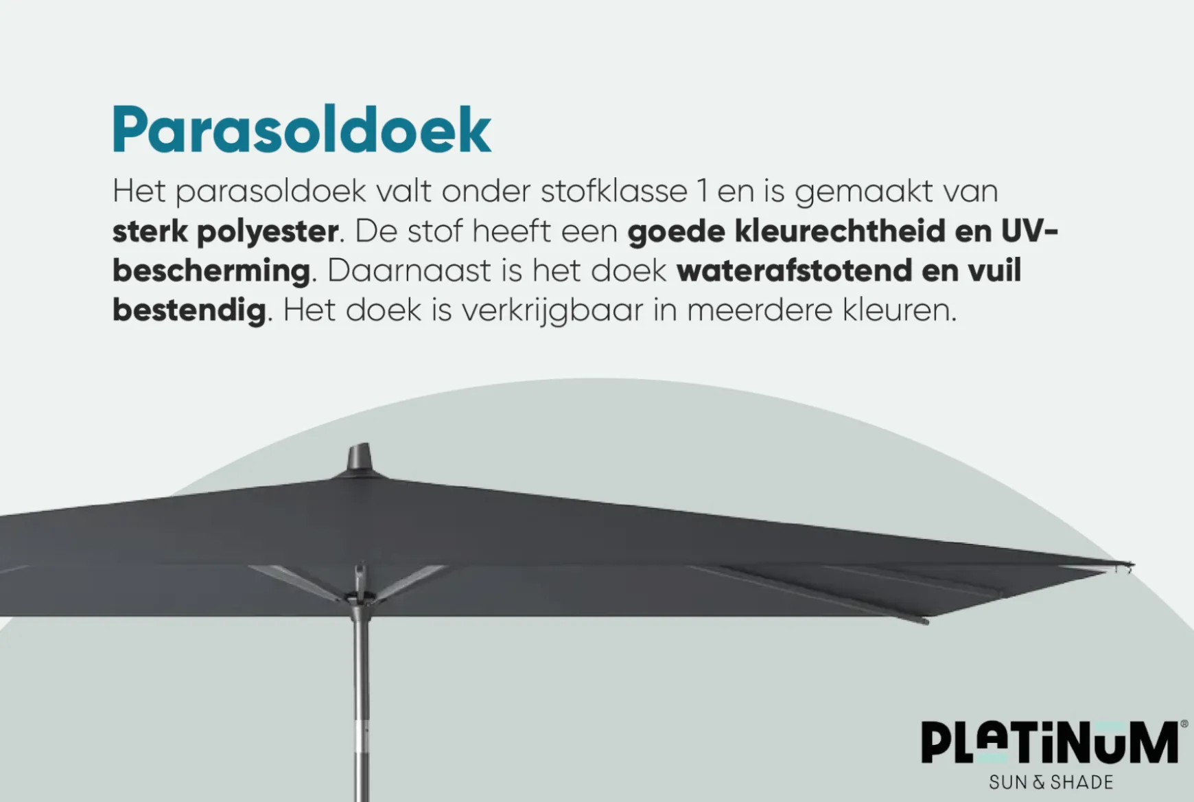 Platinum Riva stokparasol 3x2 m. - Taupe